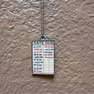 Library Card Pendant Necklace